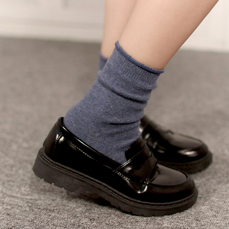 Winter Warm Wool Socks Solid Color Plain Socks Curling Warmth Pregnant Women Slouch Socks